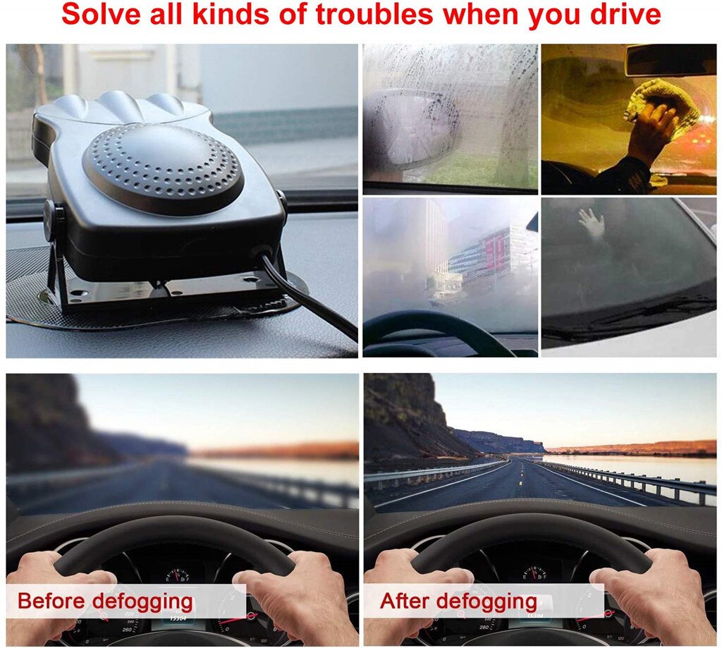 Winter Car Heater Universal 12v Car Interior Heating Cooling Accessories Fan Heater Window Mist Remover Portable Car Heaters#LR3