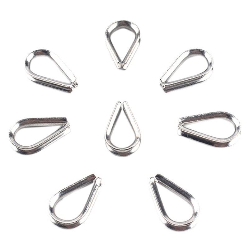 50 Pieces Cable Thimbles Wire Rope Thimbles M3 304 Stainless Steel Thimble Diameter Wire Rope Cable Thimbles Rigging