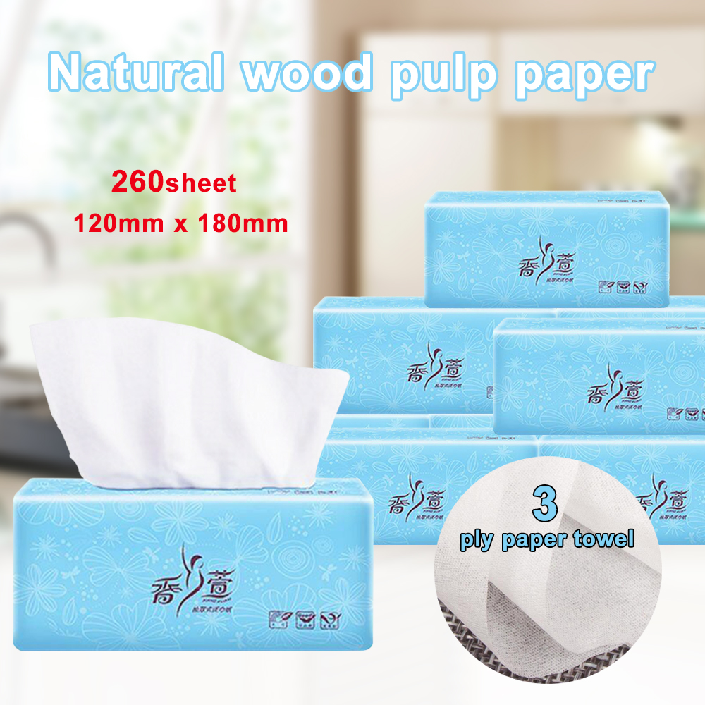 260 Vellen Inheemse Houtpulp Tissue Huishouden Keuken Comfortabele Zachte Toiletpapier Zachte En Comfortabele Tissue