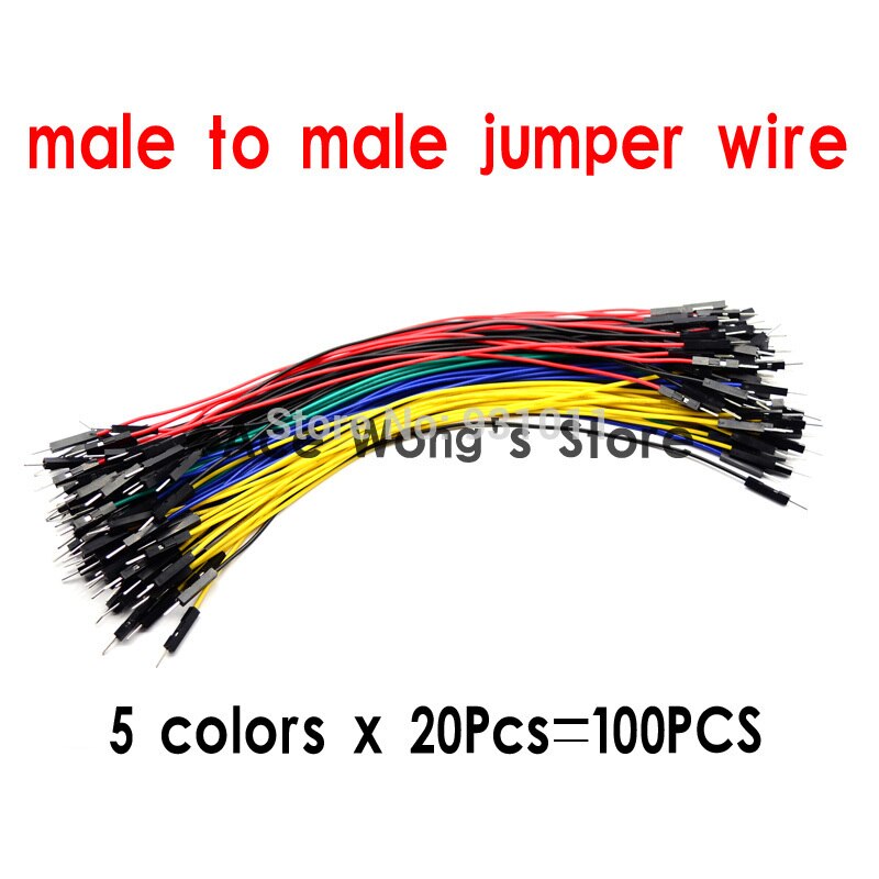 100 stks = 5 Kleuren x 20 stks 1 p om 1 p 20 cm mannelijke om man doorverbindingsdraad Dupont kabel