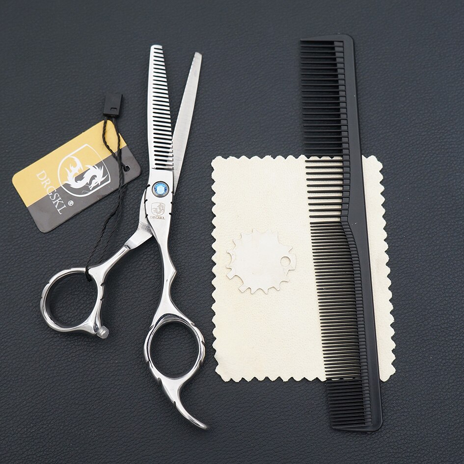 DEGSKL hair cut schaar 5.5 inch professionele kapper kappers schaar salon haar dunner schaar: Silver thin