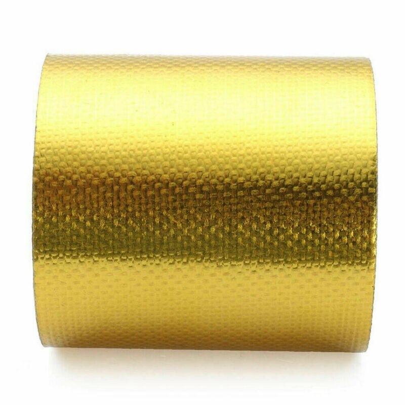 Reflective Aluminum Foil Tape High Temperature Heat Shield Wrap W/6*Strap Ties Self Adhesive