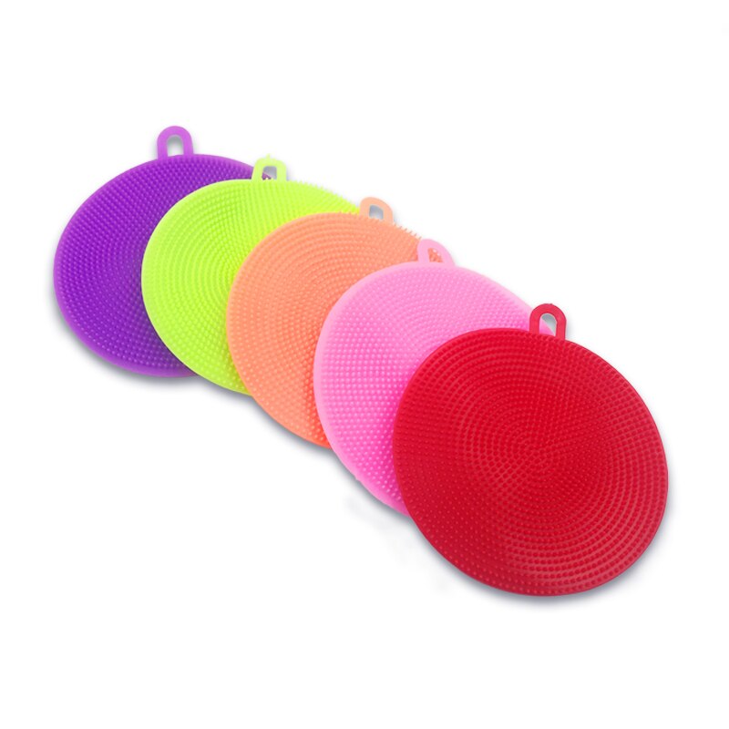 Plato de silicona lavador de esponja de frotar utensilio antibacteriano para limpieza de cocina, limpieza suave, cepillo utensilios de cocina antibacteriano