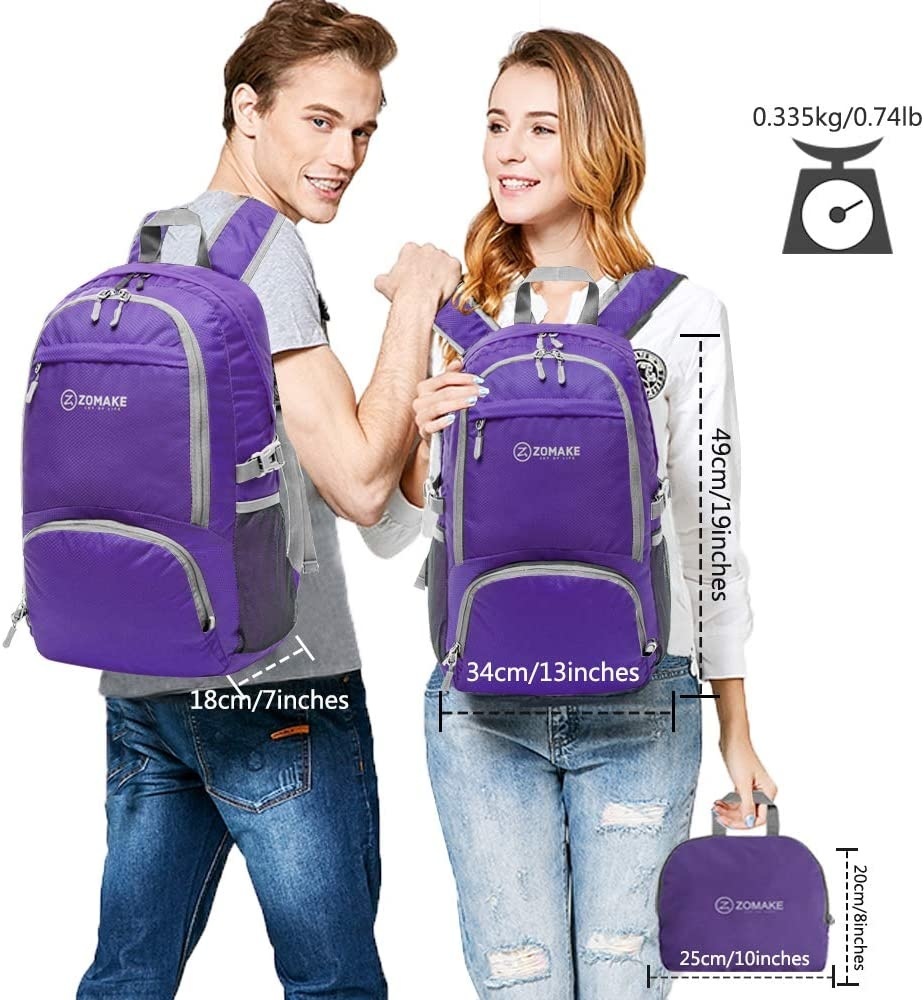 Zomake – sac à dos pliant 30L léger, sac à dos compact, étanche, adapté à la randonnée pour hommes et femmes