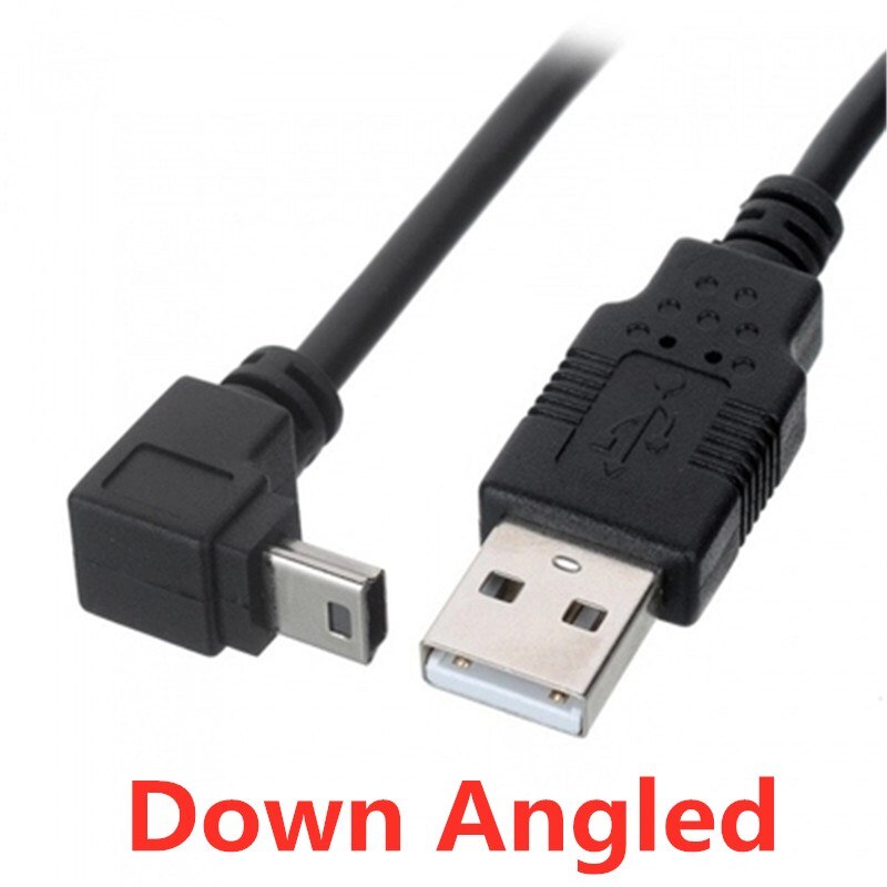 USB 2.0 to Mini USB Data Sync Cable 90 Degree Angled Elbow 5 Pin B Male to Male 0.5m 1.8m 5m Charge Charging Cord for Camera MP3