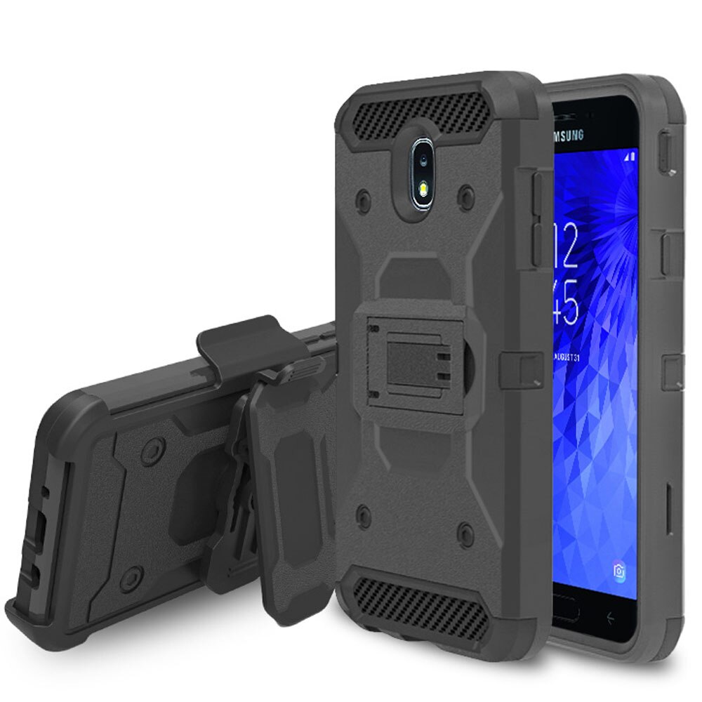 Heavy Duty Armadura Resistente Caso Belt Capa Clipe Coldre Para Samsung Galaxy J7 2018/Refinar/J7 V 2nd gen/Estrela/Aura/Aero/Top/Crown/Eon