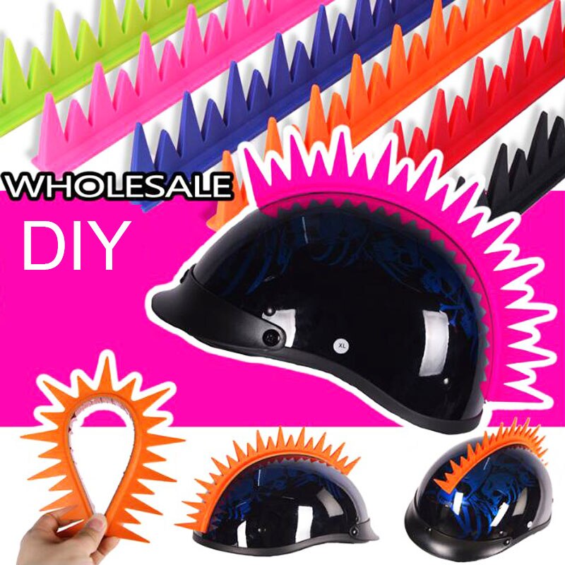 DIY Motorrad Helm Dekor Punk Haar Bunte Hahnenkamm Silikon Aufkleber Moto-Cross Volle Gesicht aus Straße Helme Für Cosplay Partei