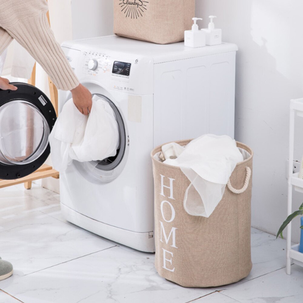 Folding Laundry Basket Round Storage Bin Bag Large Hamper Collapsible Clothes Toy Basket Bucket Organizer Large Capacity