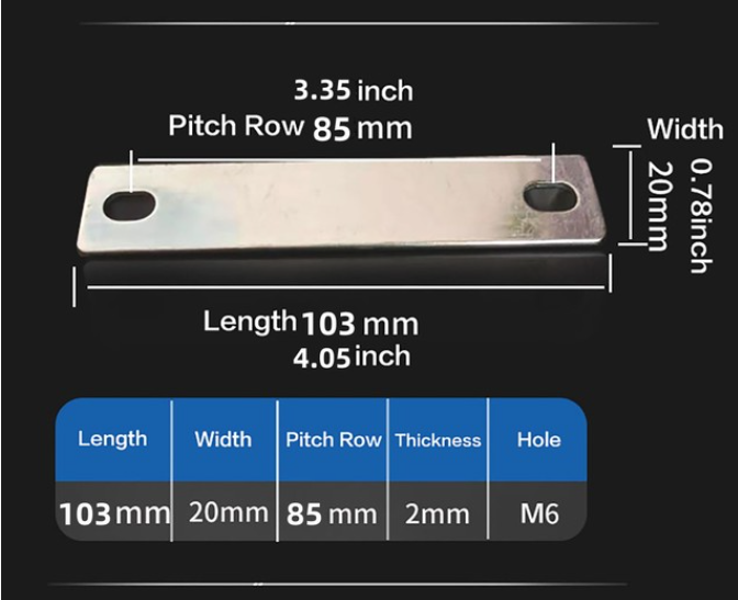 Pure Copper Busbar Nickel Coated Battery Temrinal Connection Bar 27mm,30mm, 35mm, 38mm, 40mm, 45mm, 50mm, 68mm, 72mm, 83mm, 85mm: Red