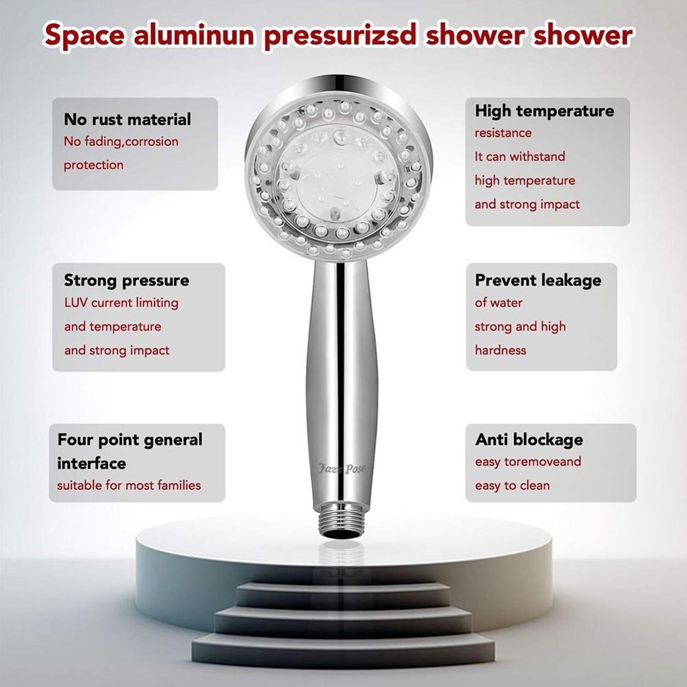 1/2" Color Changing LED Shower Head High Pressure LED Battery-free Illuminated Shower Temperature Controlled Handheld Shower Hea