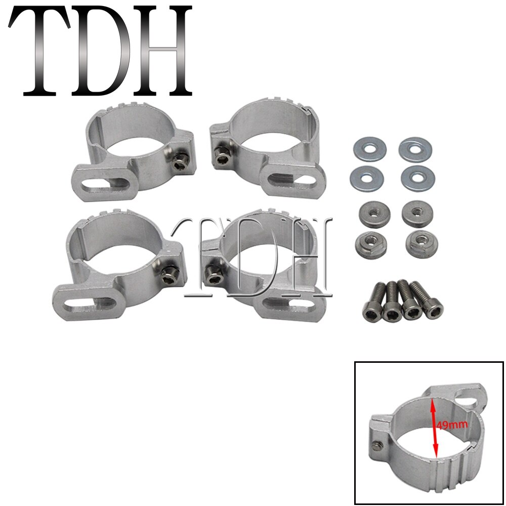 Kit de montaje de abrazaderas de carenado de faro delantero de motocicleta de aluminio para Harley Cafe Racer 35-50mm tenedores accesorios de moto: 49mm
