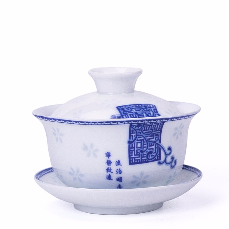 China Hand Painted Tea Set White Porcelain Gaiwan Set Tea Porcelain Pot Set For Travel Beautiful And Easy Kettle: 1