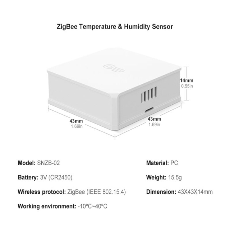 SONOFF-Sensor de temperatura y humedad SNZB-02 ZigBee, dispositivo para hogar inteligente, aplicación eWeLink, control en tiempo Real, funciona con Alexa y Google Home, 10 Uds.