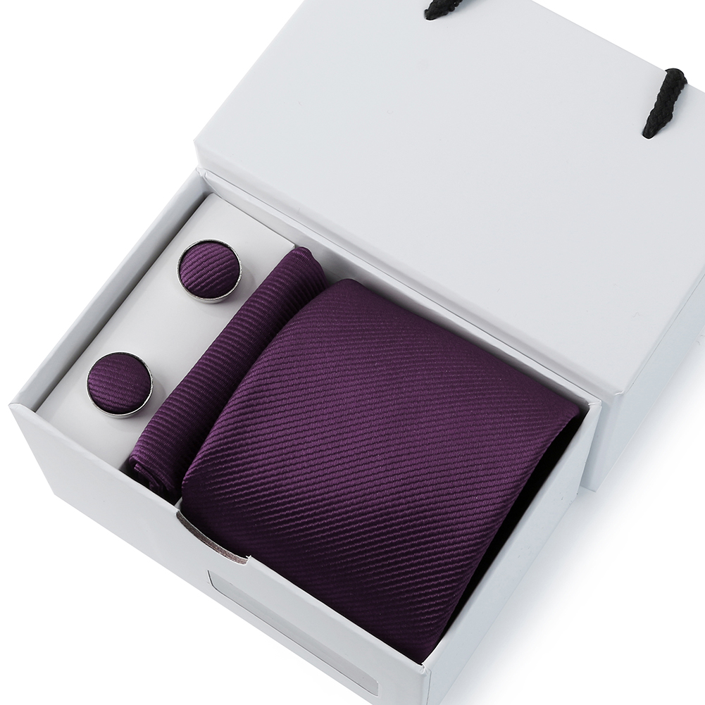 HUISHI männer 7,5 cm Krawatten einstellen Formale Luxus Bussiness Krawatte Krawatten Tasche Platz Manschettenknöpfe Weiß Kasten Hochzeit Für mann: dunkel Grau