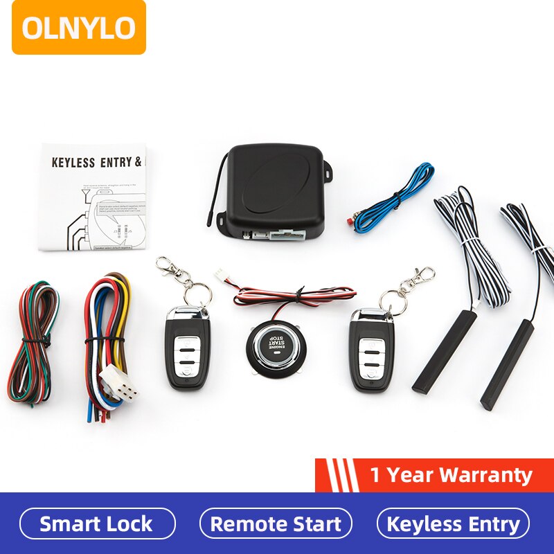 Auto Keyless Start Systeem Op Afstand Start Stop Keyless Entry One-Key Start Anti-Diefstal Alarm 12V