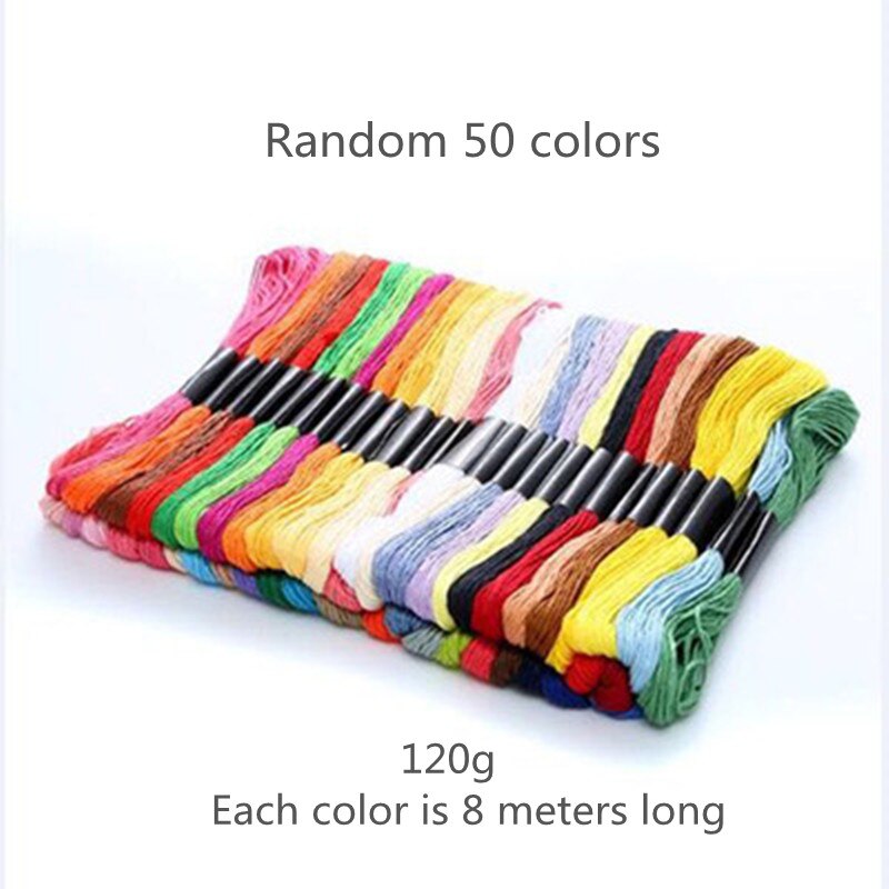 24\36\50 Colors Cross stitch thread Embroidery Thread Floss Sewing Skeins Craft DIY Bracelet braided embroidery thread: random 50 colors