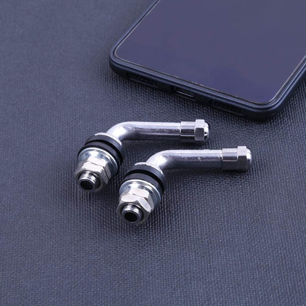 4pcs 90 Degrees Angle Bolt In Tubeless Chrome Plated Metal Tire Valve Stems MGO3