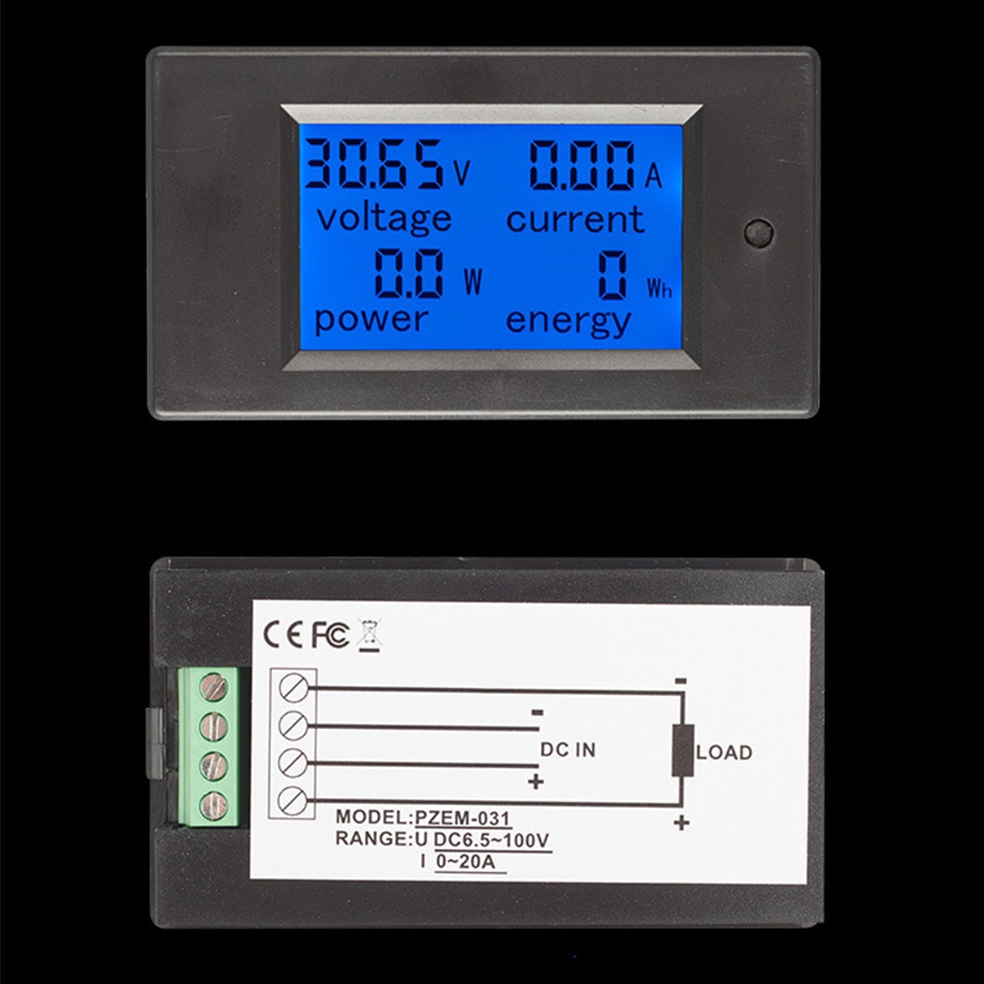 DC digital DC 6.5-100V 0-20A LCD Display Digital Current Voltage Power Energy Meter Multimeter Ammeter Voltmete