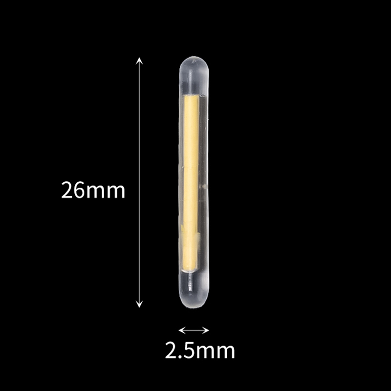 2.2-4.5mm canne à pêche flottante de nuit lumières bâton lumineux foncé utile pêche lumière fluorescente bâtons lumineux accessoires 100/50 pièces: 0.5 # / YELLOW
