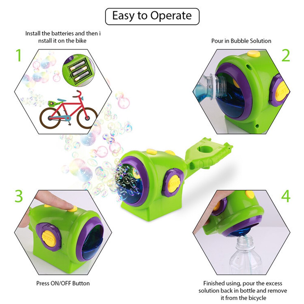Bike Bubble Machine Duurzaam Ultieme Fun Outdoor Speelgoed Voor Kinderen Kids Duizenden Bubbels In Minuten Eenvoudig Te Bedienen