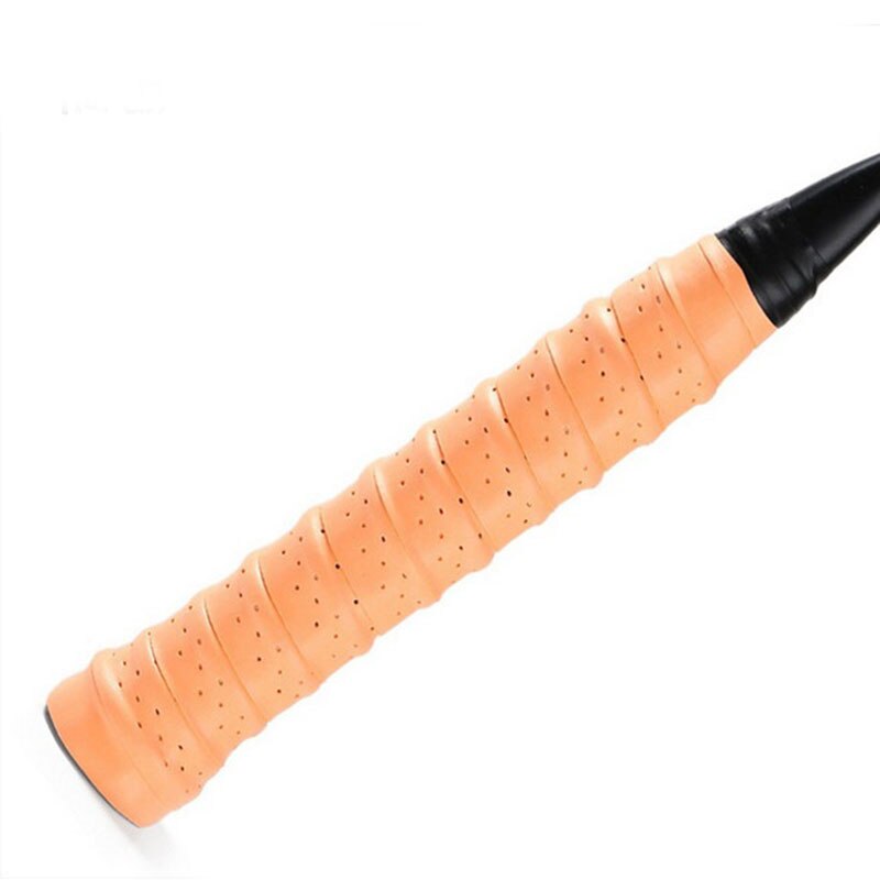Racket Grip Anti Slip Perforated Super Absorbent Tennis Overgrip Badminton Overgrip Pickleball Overgrip 25mm Wide ZJ55: Orange