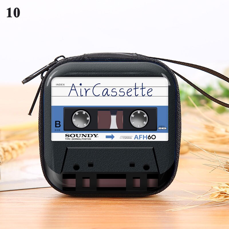 Retro Record Tape Pattern Tinplate Coin Purse Key Case Headphone Bag Coin Purse Storage Box Earphone Pocket Arrivals: 10