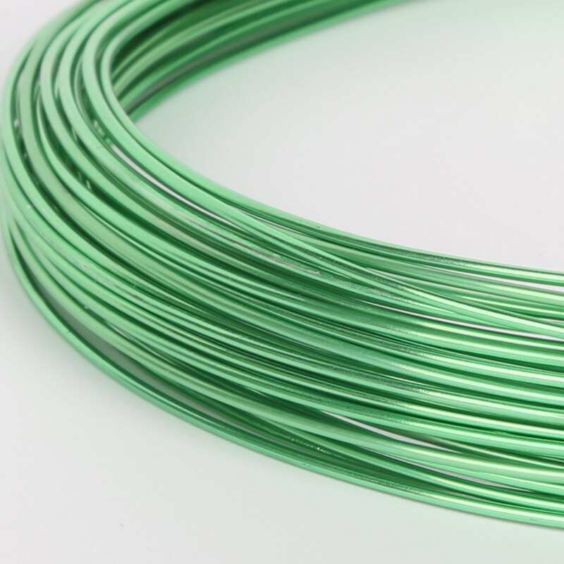 Aankomst Aluminium draad Zachte Metalen Bloemisterij draad Diffierent Kleur Ronde Vormige Diameter 1mm Voor Handgemaakte Naaien Accessoires: light green