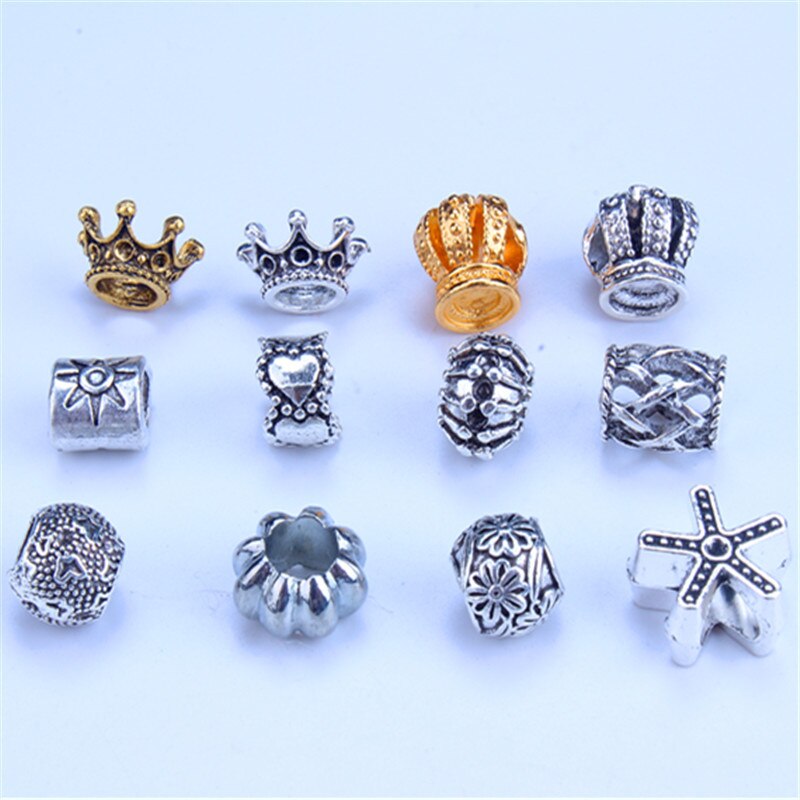 Anillos para el pelo de Metal plateado, trenzas para el cabello, rastas, cuentas, abalorios, rastas, accesorios para el cabello DIY, 5 unids/bolsa