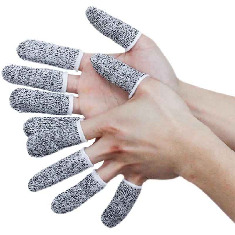 Nuevos guantes anticorte para dedos, guantes de seguridad resistentes a cortes para trabajo de cocina, recogedor de escultura, Protector de yemas de los dedos a juego, 10 Uds.: Default Title