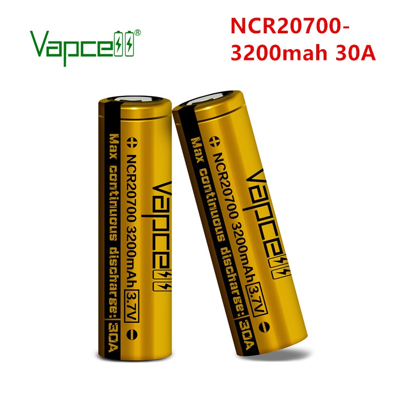 Originalt vapcell li ion batteri 20700 3200 mah 30a ncr 20700a mod genopladelige litiumbatterier celle til lommelygte