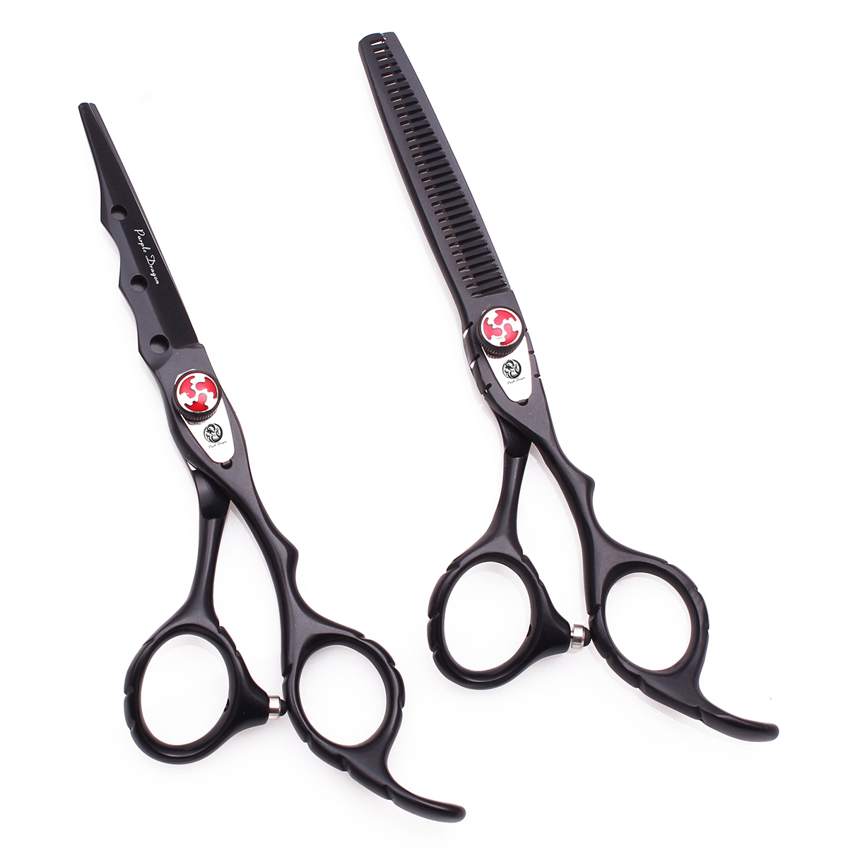Barbersaks 6 " rustfri frisørsaks klippesaks udtyndingssaks hårsaks stylingværktøj  z1019": Sort