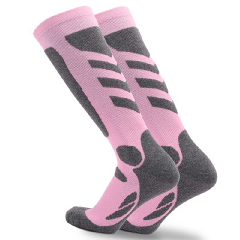 1 Paar Skiën Sokken Winter Thermische Outdoor Sport Zweetabsorberende Kous Fietsen Klimmen Camping Katoen Sok Vrouwen Mannen: pink / L