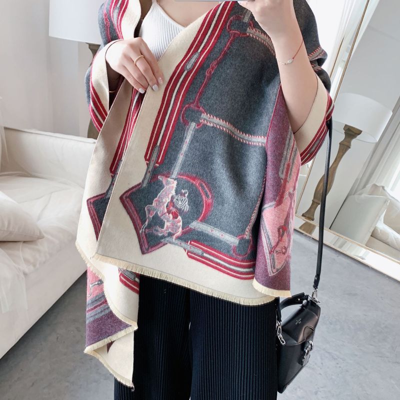Women Adult Pashmina Print Woman Winter Female Shawls Cashmere Wraps Hijab Bandana Scarves Foulard