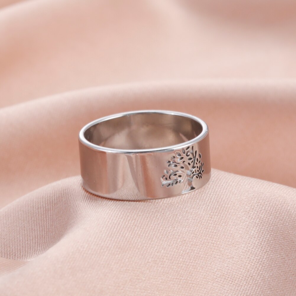 Skyrim – bague creuse arbre de vie pour hommes et femmes, en acier inoxydable 316L, bijoux, d'anniversaire de mariage pour Couple