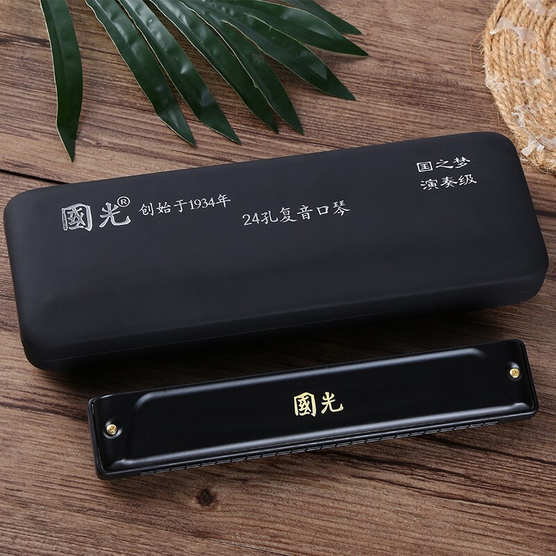 Guo Guang Tremolo 24 Holes Harmonica Accent 28 Harp Guoguang Mouth Organ Instrumentos Key C A B Musical Instruments