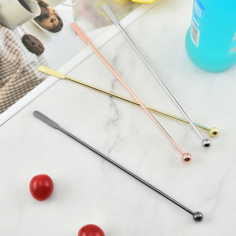 Swizzle Stick Stainless Steel Beverage Stirrer Long Handle Cocktail Stirrer For Bar Drink Swizzle Stick 8 Inch Coffee Stirrer US
