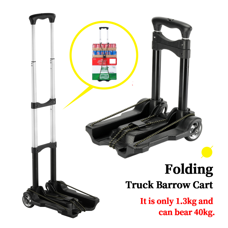 40kg Heavy Duty Foldable Hand Truck Wheel Trolley Portable Home Use Folding Transport Trolley Travel Luggage Shopping Trolley