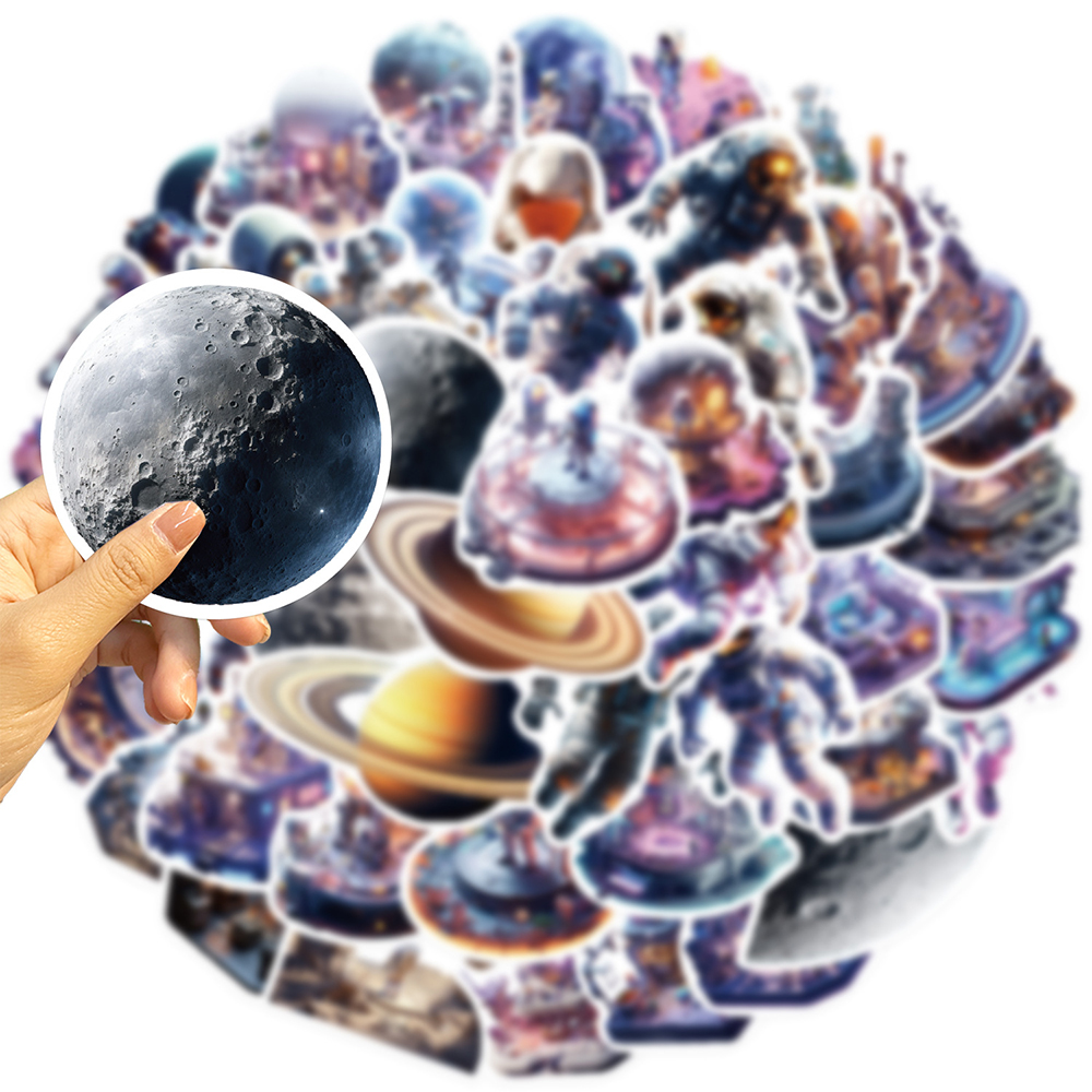 Autocollants de dessin animé d'astronome de l'espace extra-atmosphérique, scrapbooking esthétique, papeterie de bricolage, décalcomanie cool, , 10 pièces, 30 pièces, 50 pièces