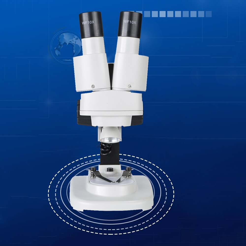 Métal 20X LED enfants Microscope loupe biologique binoculaire Microscope expérience scientifique loupe microscopique