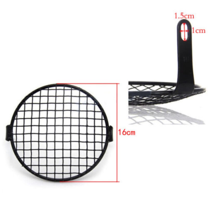 6.5" Retro Motorcycle Headlight Grill Side Mount Cover W/ Bracket Cafe Racer