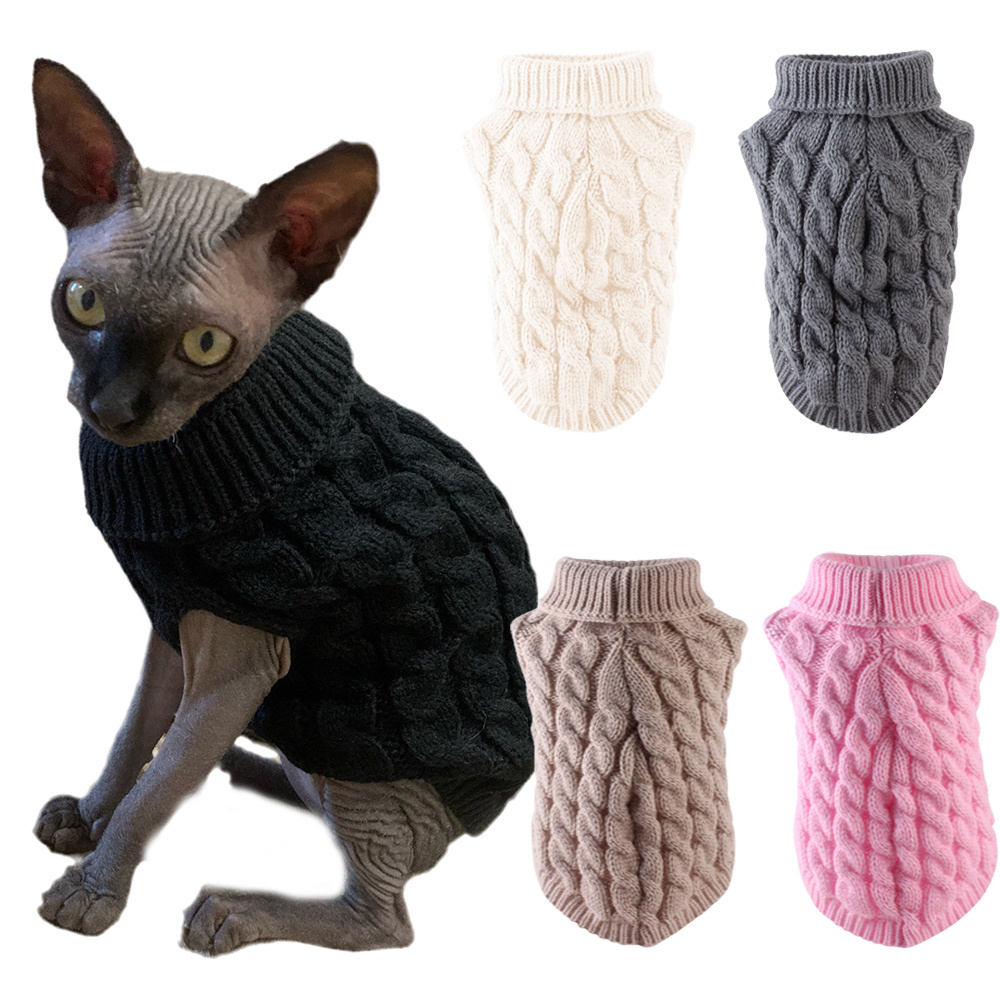 tricoté Sphynx chat pull hiver vêtements pour – Grandado