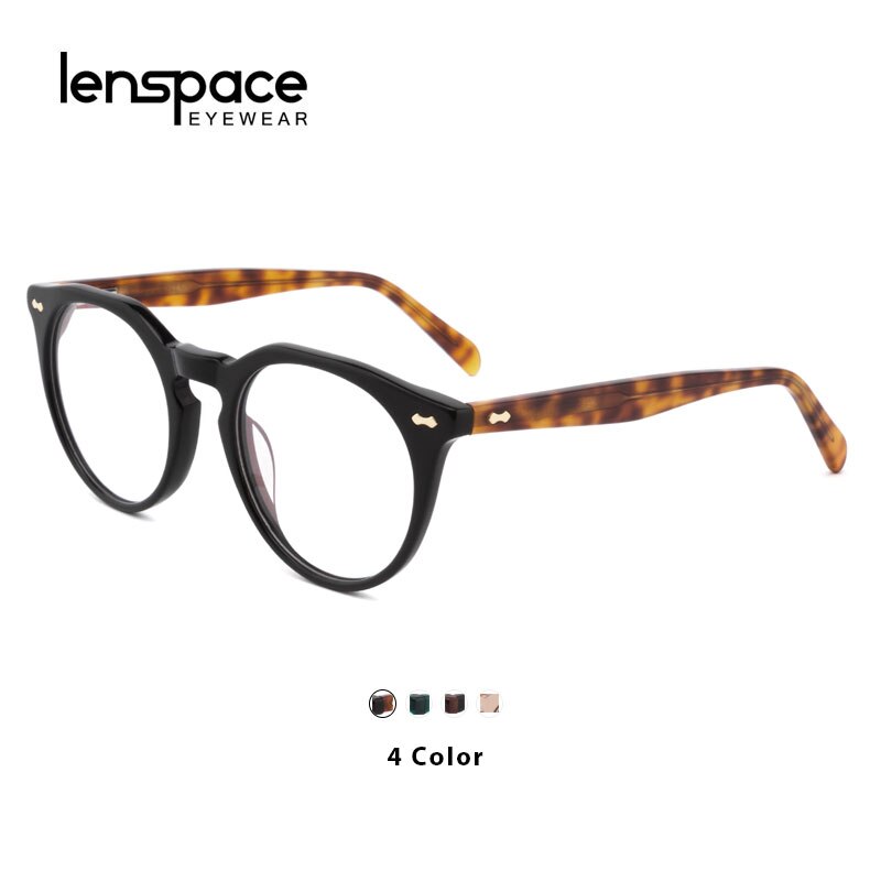 Lanspace-gafas redondas con montura de cristal para mujer, lentes transparentes Vintage, para miopía, luz azul