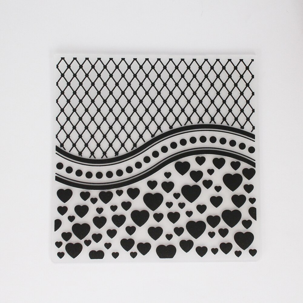 2pcs leaf grid Love sweet Concave-convex plastic embossing template paper cutting die DIY scrapbook photo album greeting