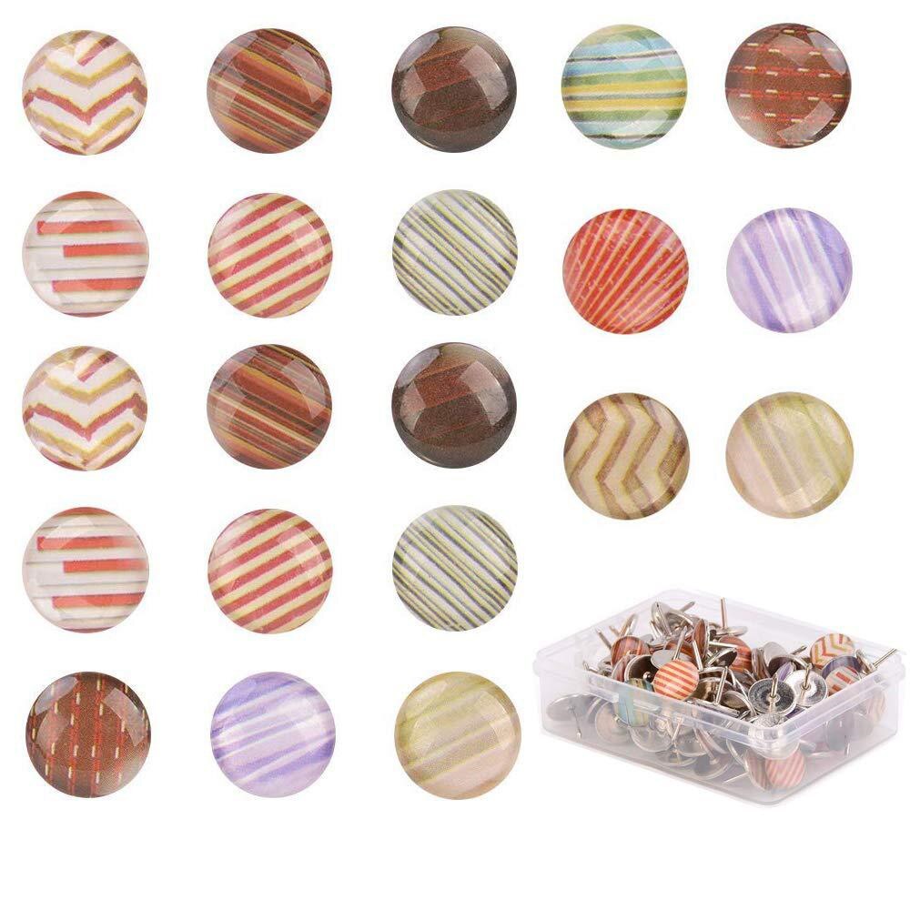 120pcs/box Push Pins Thumb Thumbtack Board Big Head Push Needle Pins Drawing Photo Wall Studs Office School Supplies