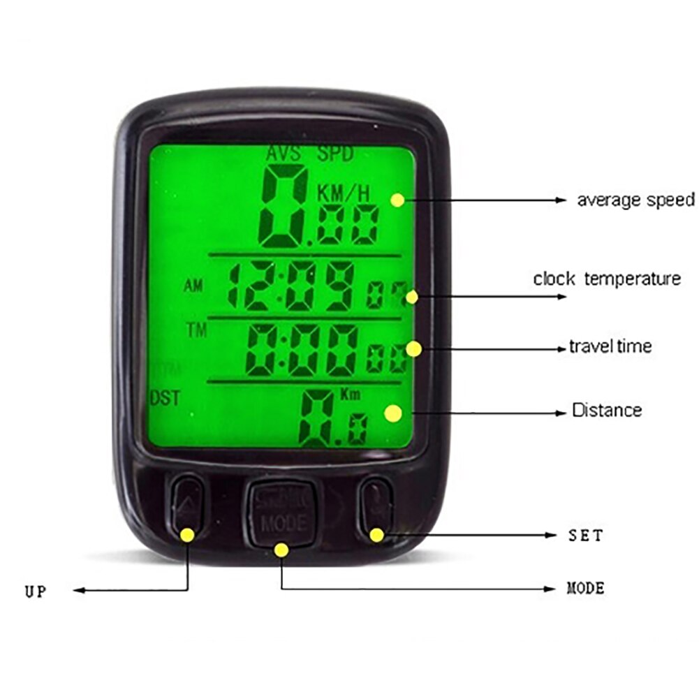 Bicycle Cycling Computer LCD Digital Rate Waterproof Bicycle Odometer Speedometer Backlight Bike Cycle Speedometer Accessories