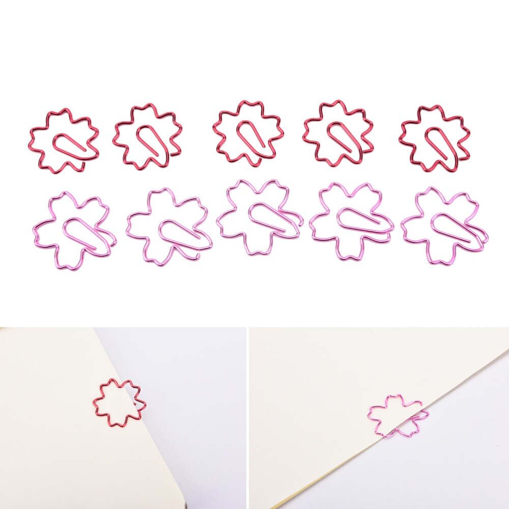 Sakura-clips de papel con flores de cerezo para Marcadores de libro, papelería para niños, estudiantes, niños, escuela, suministros de oficina
