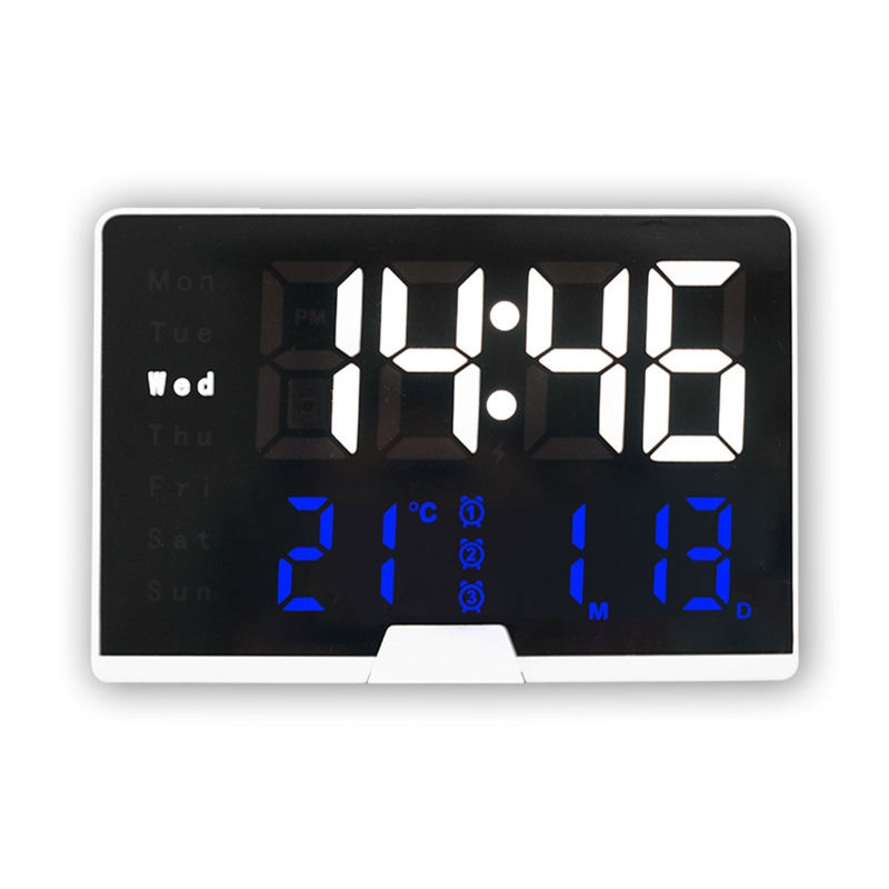 Electric Digital Alarm Clock Led Mute Time Clock Smart Temperature Date Display for Home Bedroom Dormitory 2022