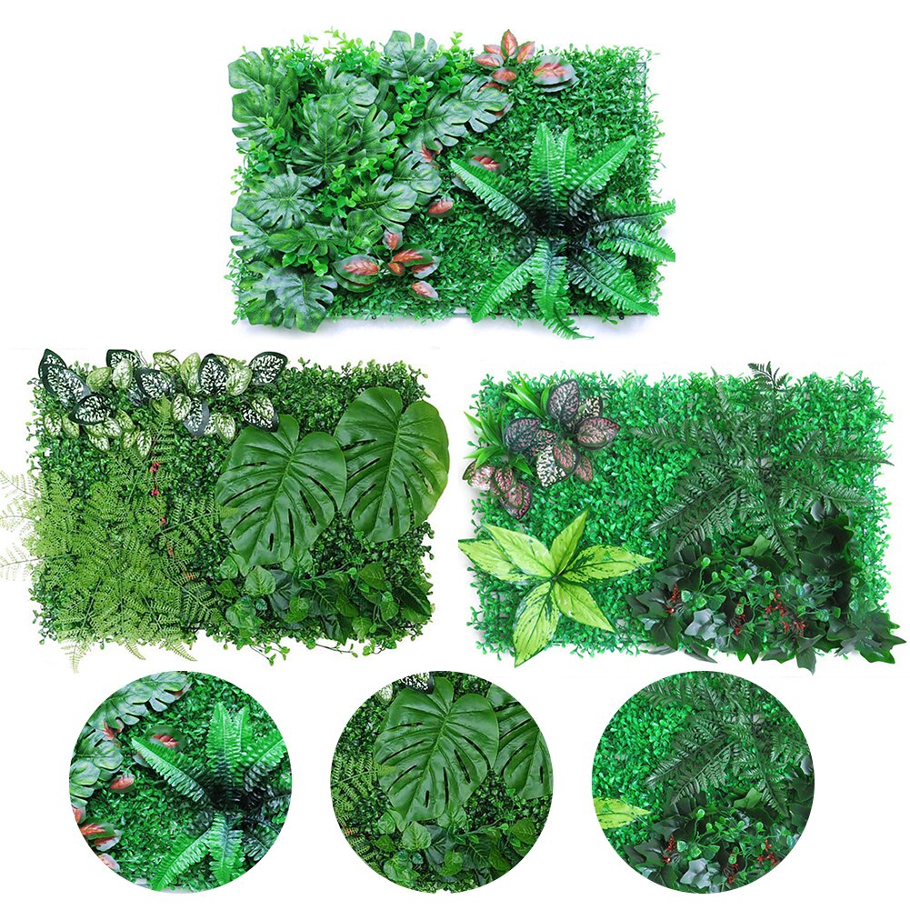 40x60CM Artificial Leaf Hedge Board Plant Hedge Panel Noise Reduction UV Protected Privacy Fence Screen For Garden Backyard