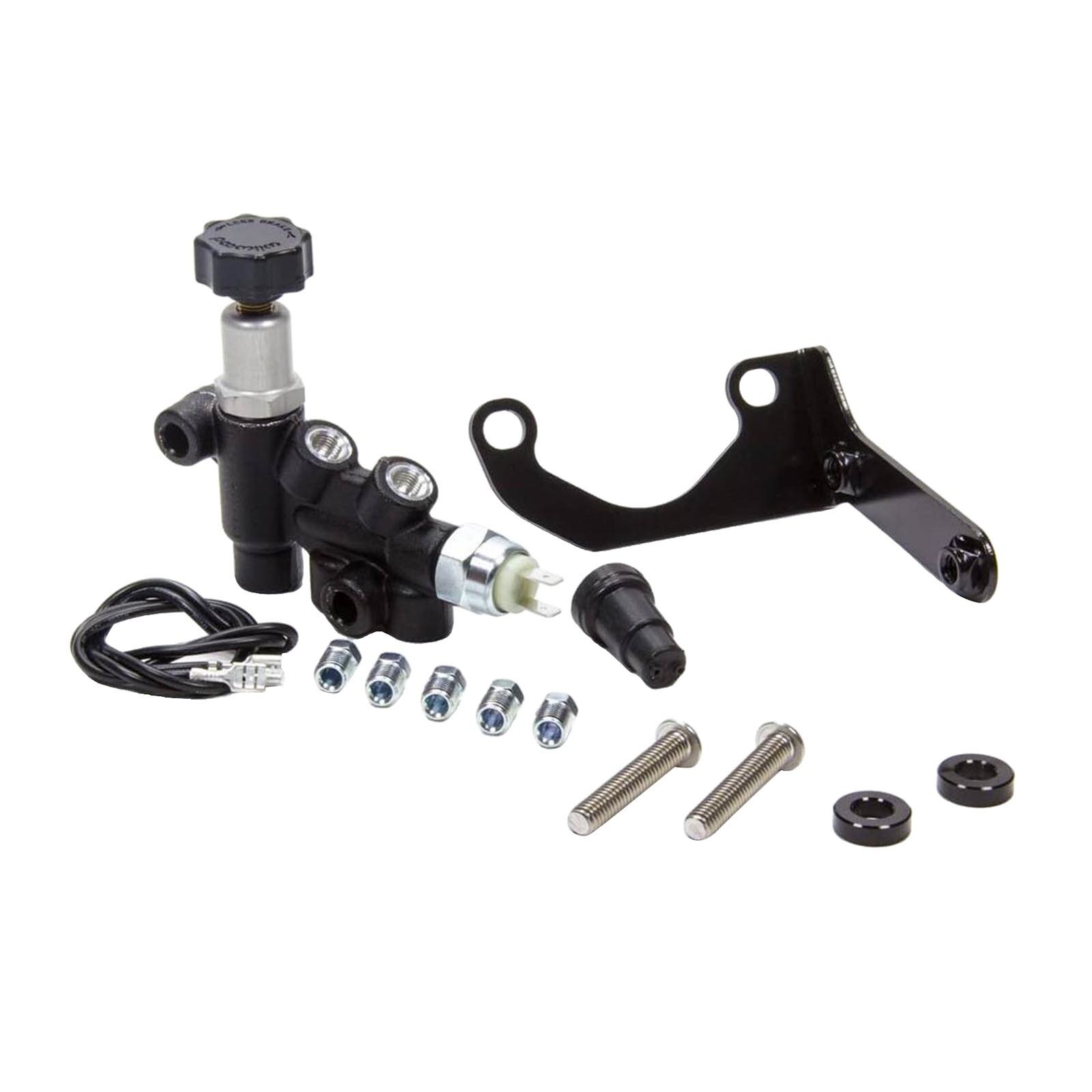 Master Cylinder Adjustable Knob Proportioning Valve Mounting Bracket Lines Kit for 260-13190 260-11179