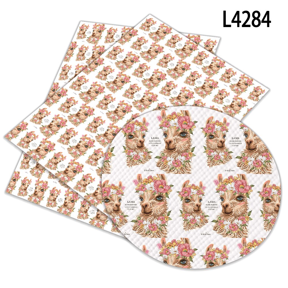 Feuilles de cuir synthétiques A4 22x30cm pour bricolage, imprimés de dessins animés d'animaux différents, fournitures de couture faites à la main, décor de vêtements: L4284